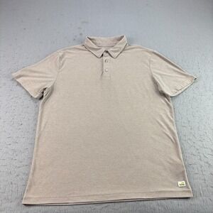 Vuori Shirt Mens Small Beige Strato Tech Polo Performance Athleisure Stretch